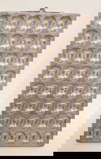 ANTIQUE CHOCOLATE ACORN MOLD: ANTIQUE CHOCOLATE ACORN MOLD, APPROXIMATELY 6 1/2 IN X 12 IN