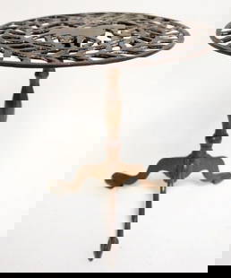 ANTIQUE BRASS TRIVIT: ANTIQUE BRASS TRIVIT W/IMAGE OF FRETWOK HORSE, APPROXIMATELY 8 1/2 IN X 9 IN HIGH