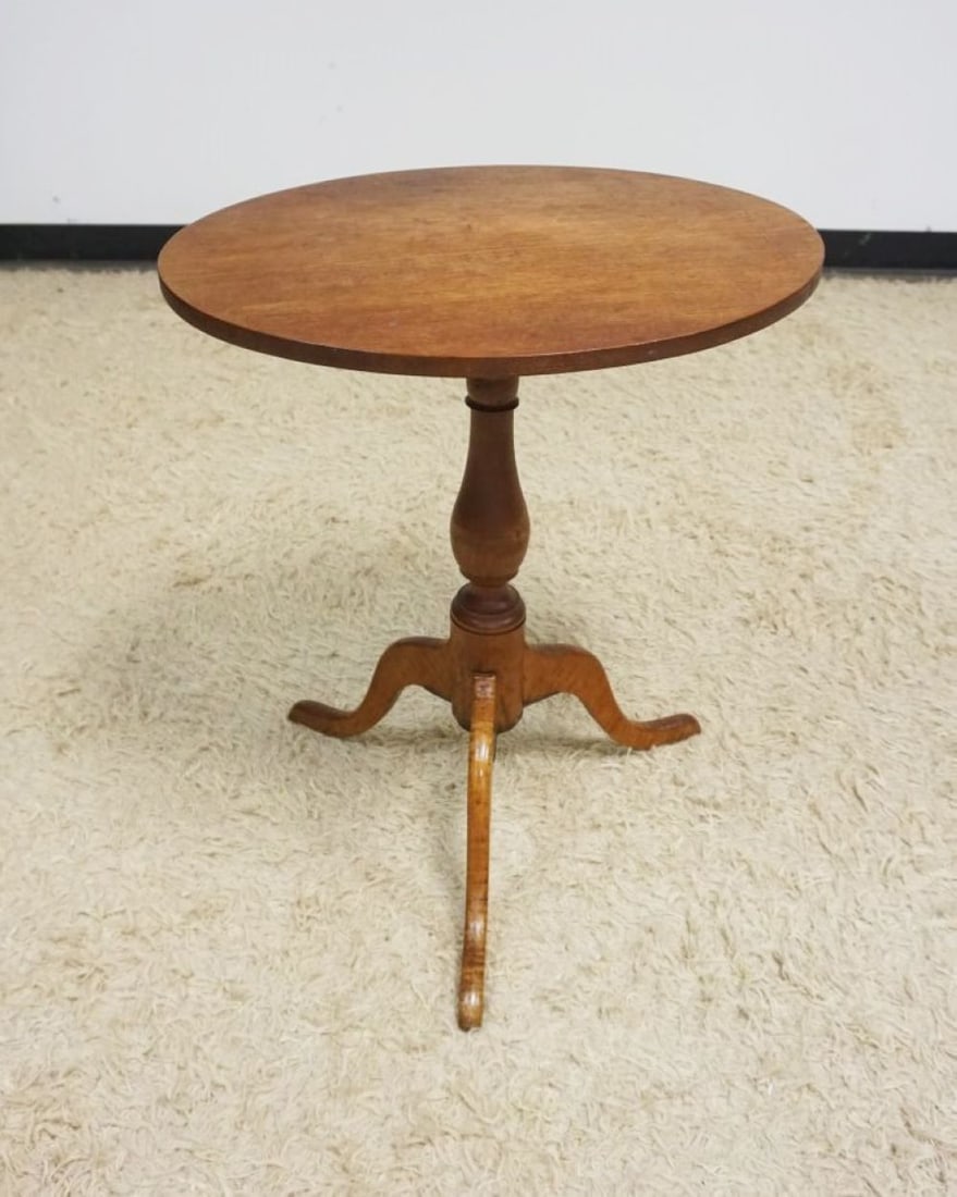 ANTIQUE PRIMITIVE CHERRY CANDLE STAND (1 of 3)