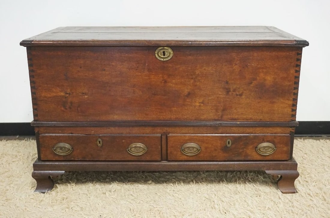 ANTIQUE WALNUT BLANKET CHEST (1 of 8)