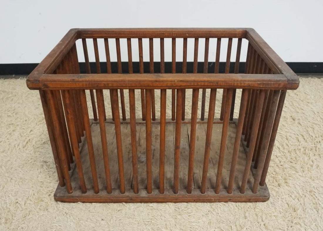 WOOD CRATE: WOOD CRATE, APPROXIMATELY 34 IN X 23 IN X 22 IN H