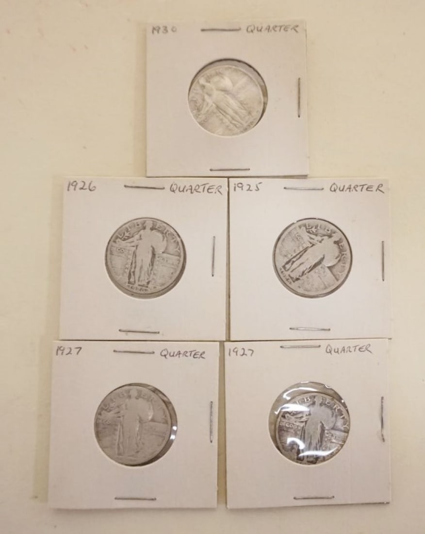 5 STANDING LIBERTY SILVER QUARTERS (1 of 4)