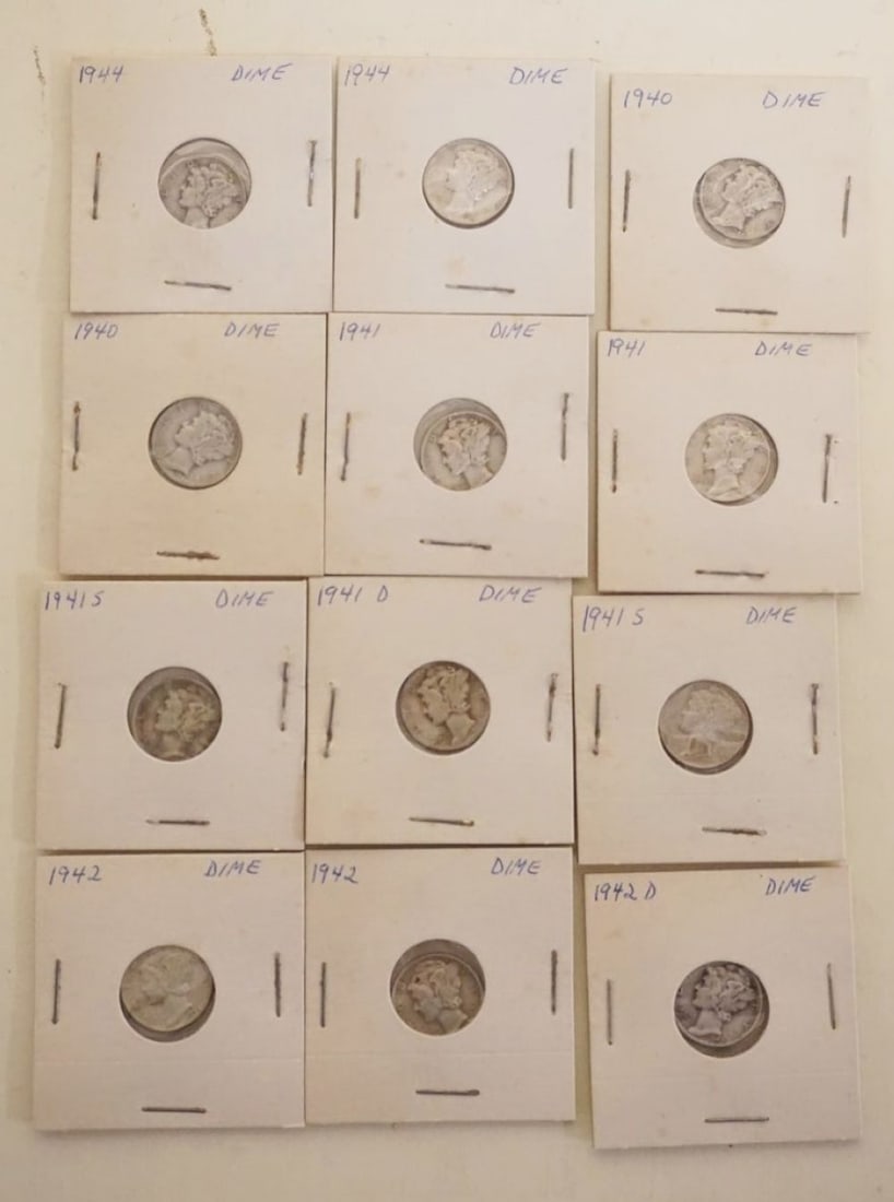 12 SILVER MERCURY HEAD DIMES (1 of 6)