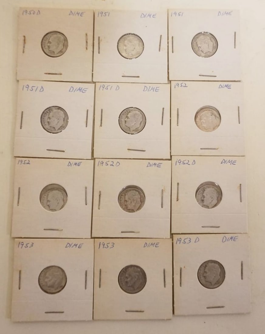 12 SILVER ROOSEVELT DIMES (1 of 6)