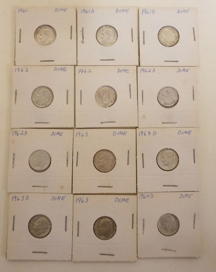 12 SILVER ROOSEVELT DIMES (1 of 6)