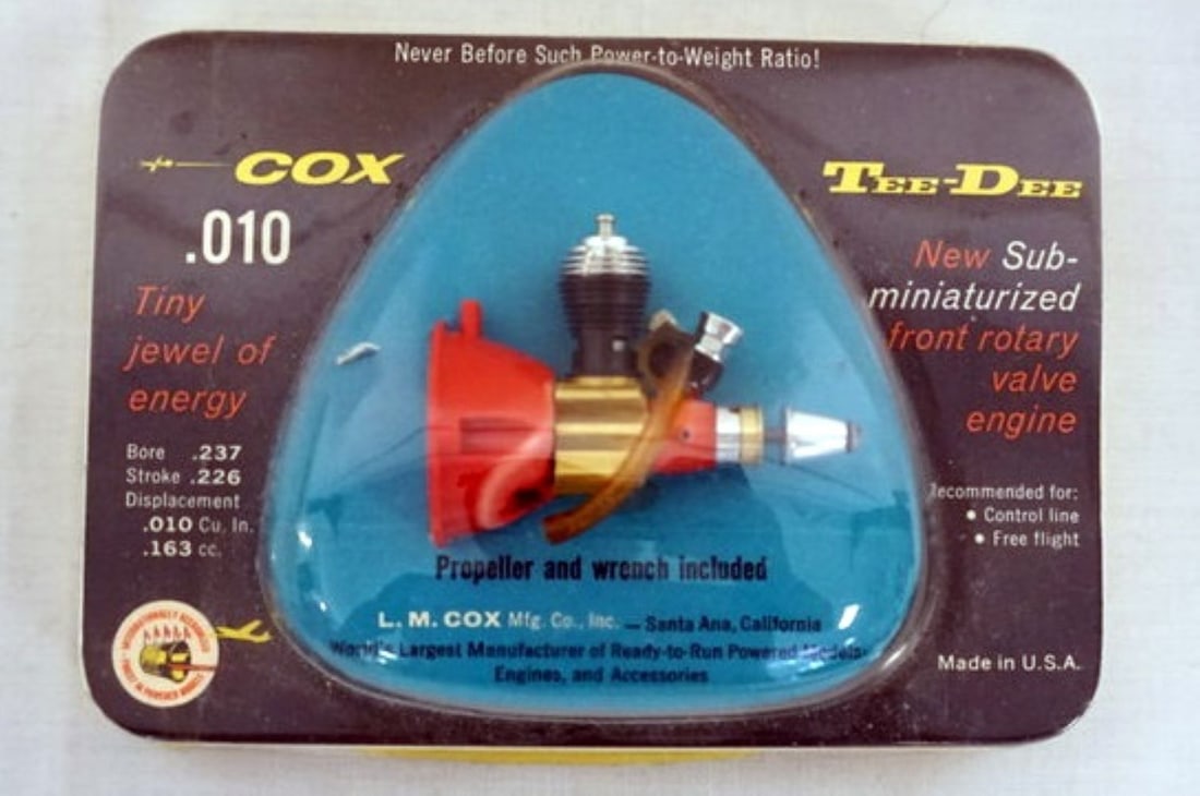 Cox Tee Dee .010 Gas Powered Contest Model Airplane Engine Cox Tee Dee .010 Gas Powered Contest Model Airplane Engine