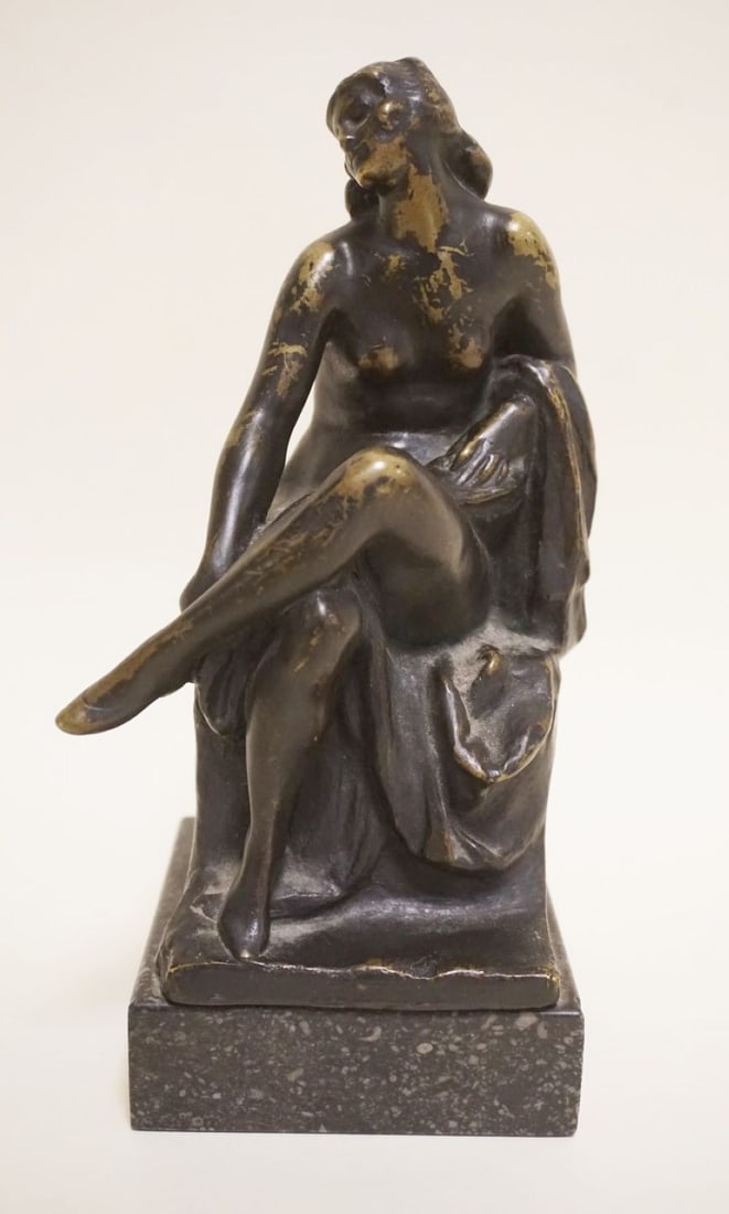 BRONZE STATUE ON MARBLE BASE (1 of 3)