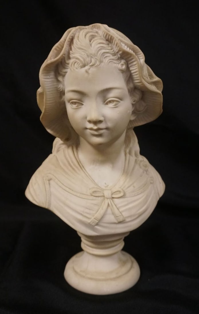 STONE CARVED BUST OF WOMAN (1 of 4)