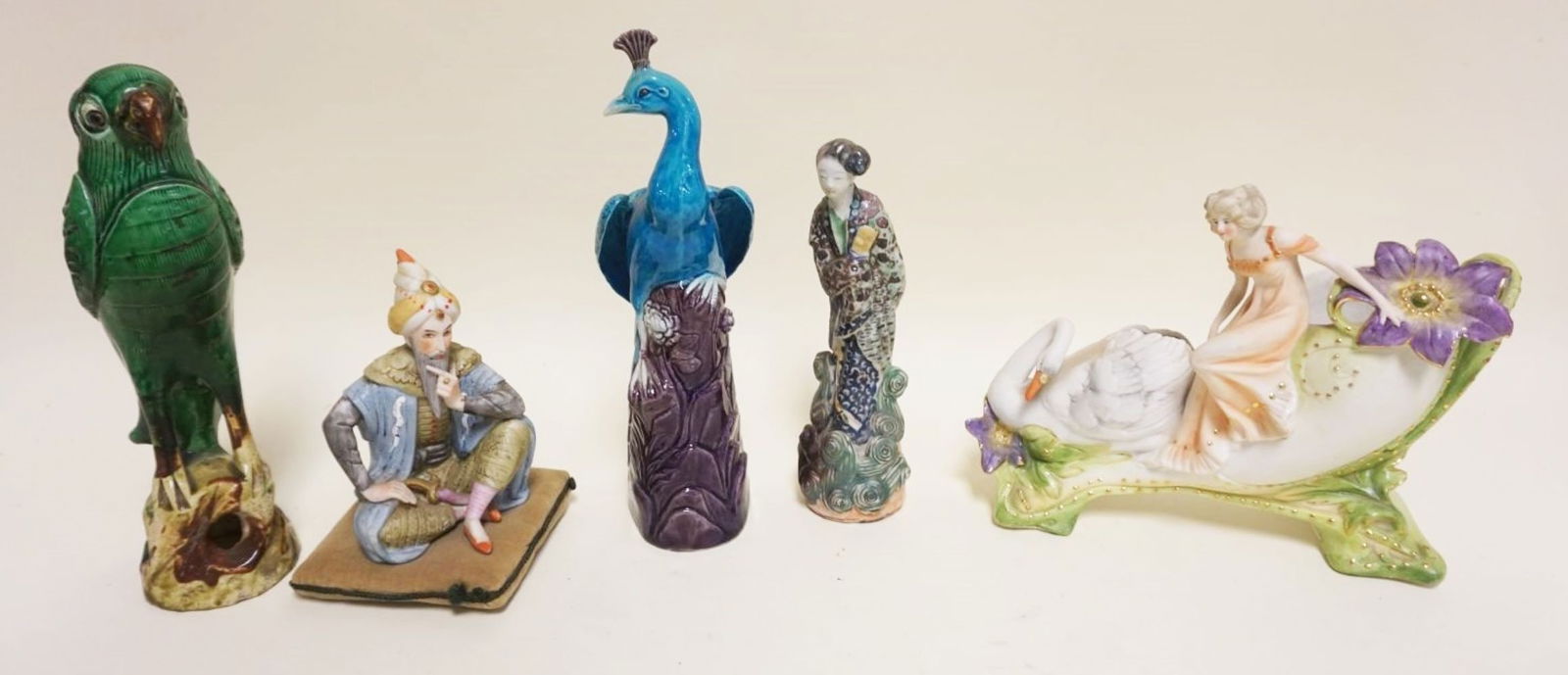 GROUP OF ASSORTED BISQUE & POTTERY FIGURES (1 of 4)