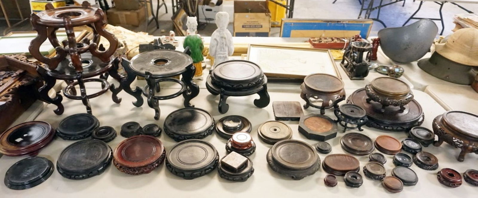 LARGE ASSORTMENT OF ASIAN WOOD STANDS (1 of 10)