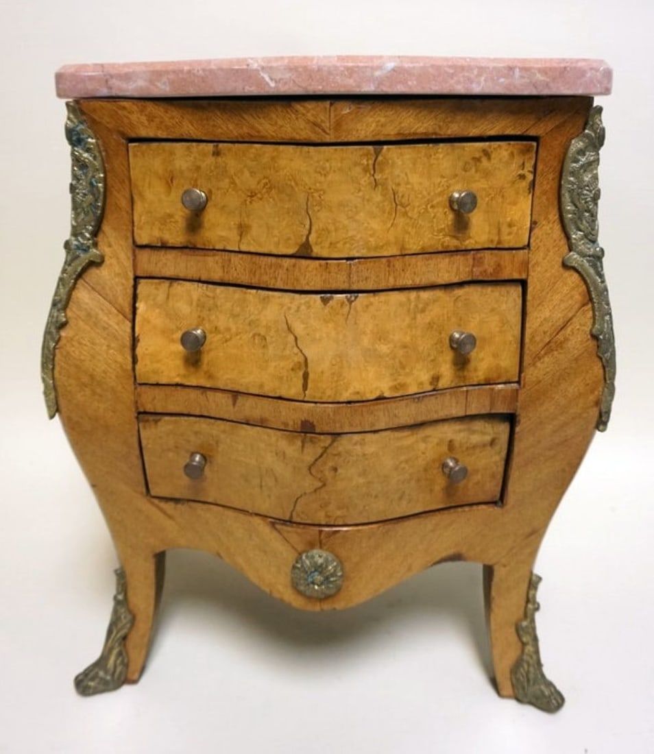 MINIATURE ITALIAN 3 DRAWER CHEST W/MARBLE TOP (1 of 5)