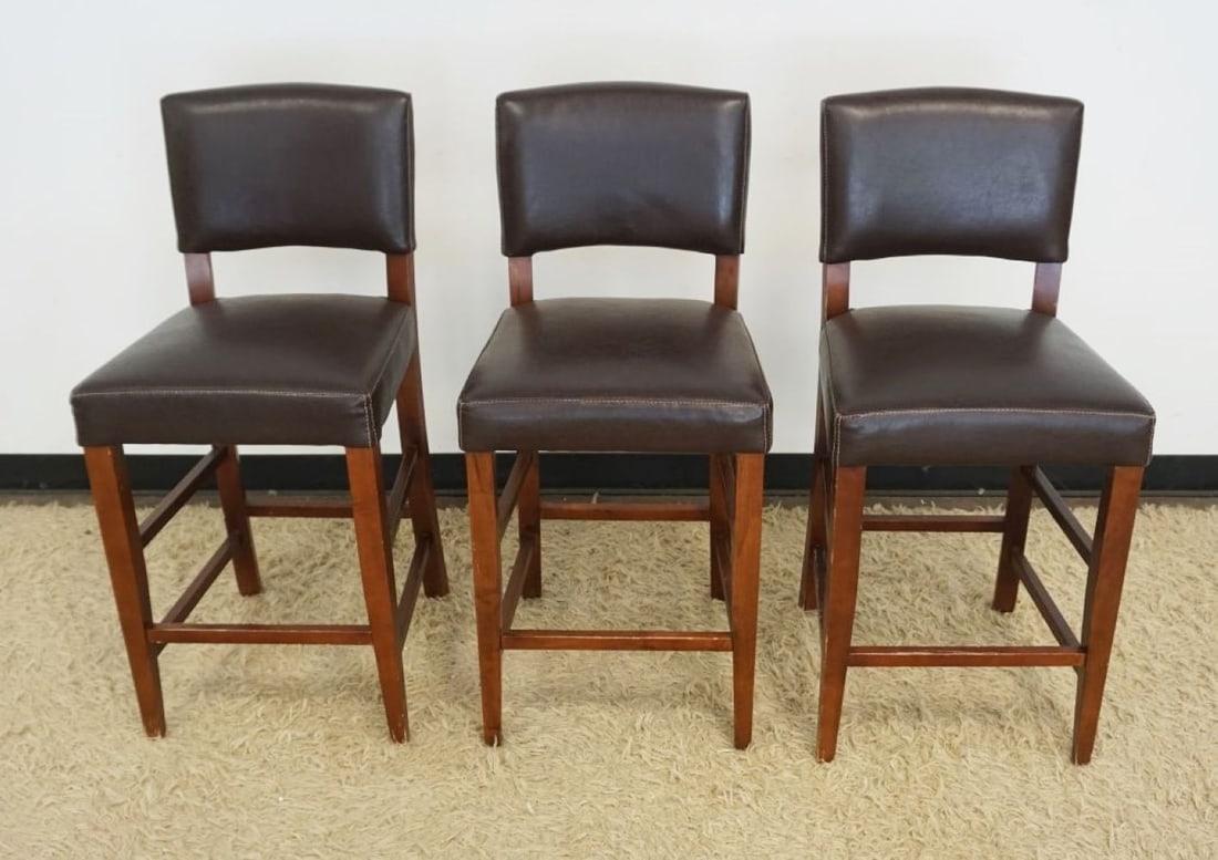 BAR STOOLS: 3 BAR STOOLS, APPROXIMATELY 38 IN HIGH