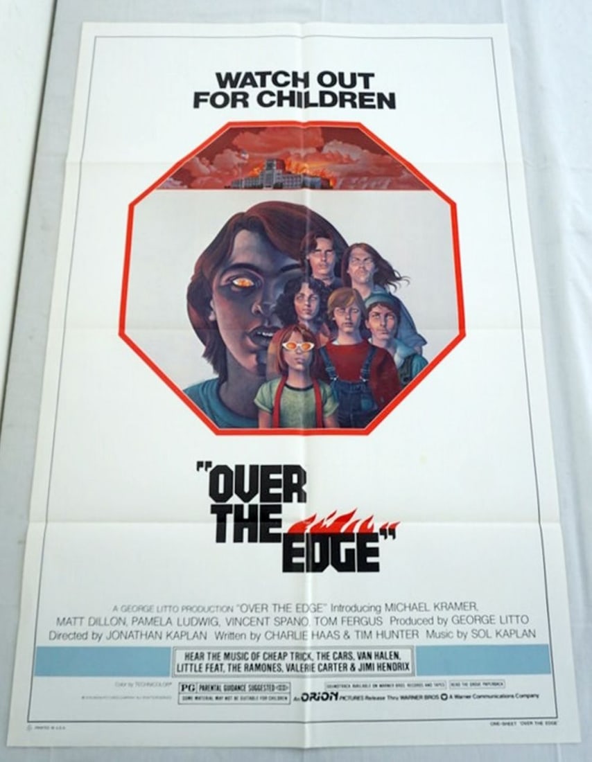 VINTAGE MOVIE POSTER *OVER THE EDGE*: VINTAGE MOVIE POSTER *OVER THE EDGE* 1979, MATT DILLON, ORION PICTURES, APPROXIMATELY 27 IN X 41 IN