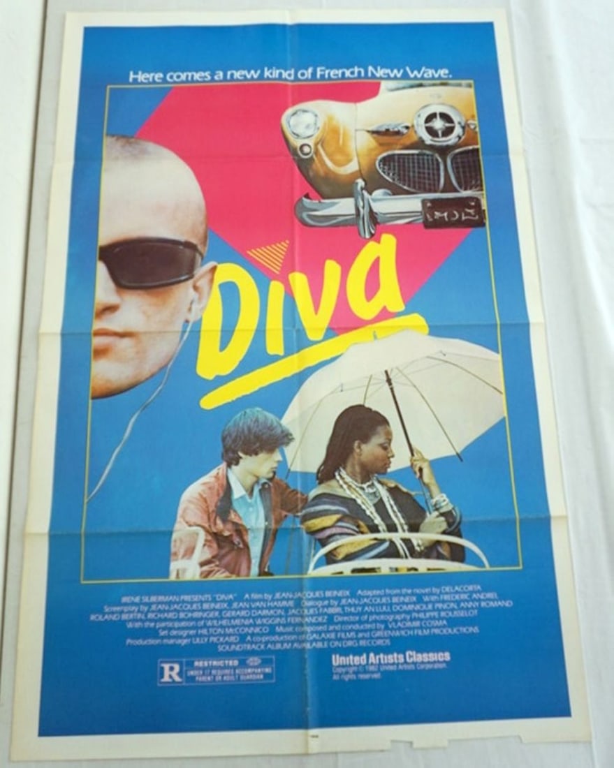 VINTAGE MOVIE POSTER *DIVA*: VINTAGE MOVIE POSTER *DIVA* 1982, UNITED ARTISTS, APPROXIMATELY 27 IN X 41 IN