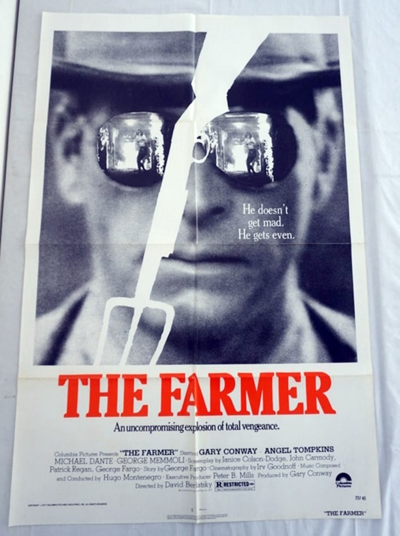 VINTAGE MOVIE POSTER *THE FARMER*: VINTAGE MOVIE POSTER *THE FARMER* 1977, COLUMBIA PICTURES, APPROXIMATELY 27 IN X 41 IN
