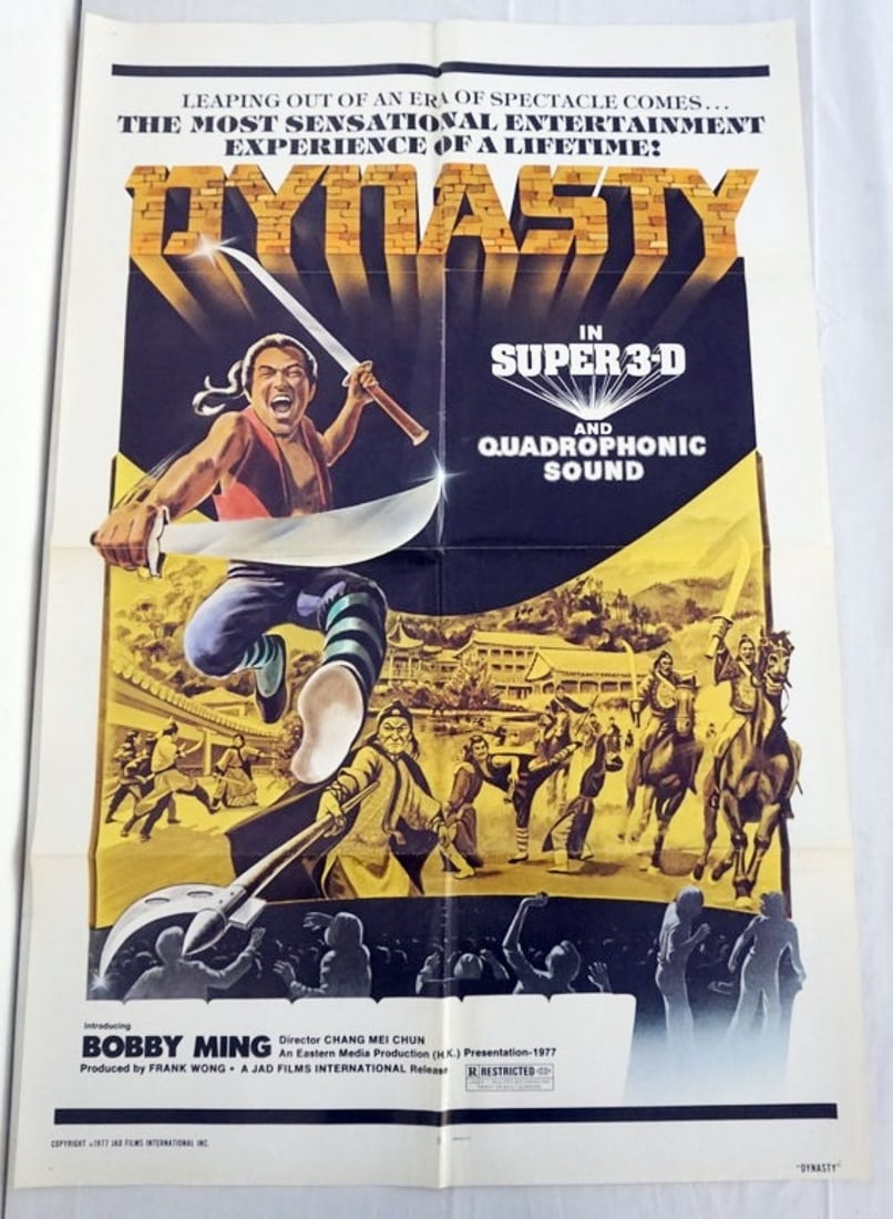 VINTAGE MOVIE POSTER *DYNASTY*: VINTAGE MOVIE POSTER *DYNASTY* BOBBY MING, 1977, JAD FILMS INTERNATIONAL, APPROXIMATELY 27 IN X 41 IN