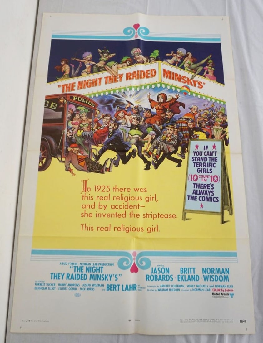 VINTAGE MOVIE POSTER: VINTAGE MOVIE POSTER *THE NIGHT THEY RAIDED MINSKY'S* 1968, UNITED ARTISTS, APPROXIMATELY 27 IN X 41 IN