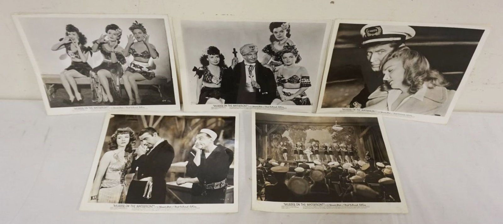 VINTAGE MOVIE STILLS/PHOTOS: VINTAGE MOVIE STILLS/PHOTOS *MURDER ON THE WATERFRONT* WARNER BROS, 1943, LOT OF 5