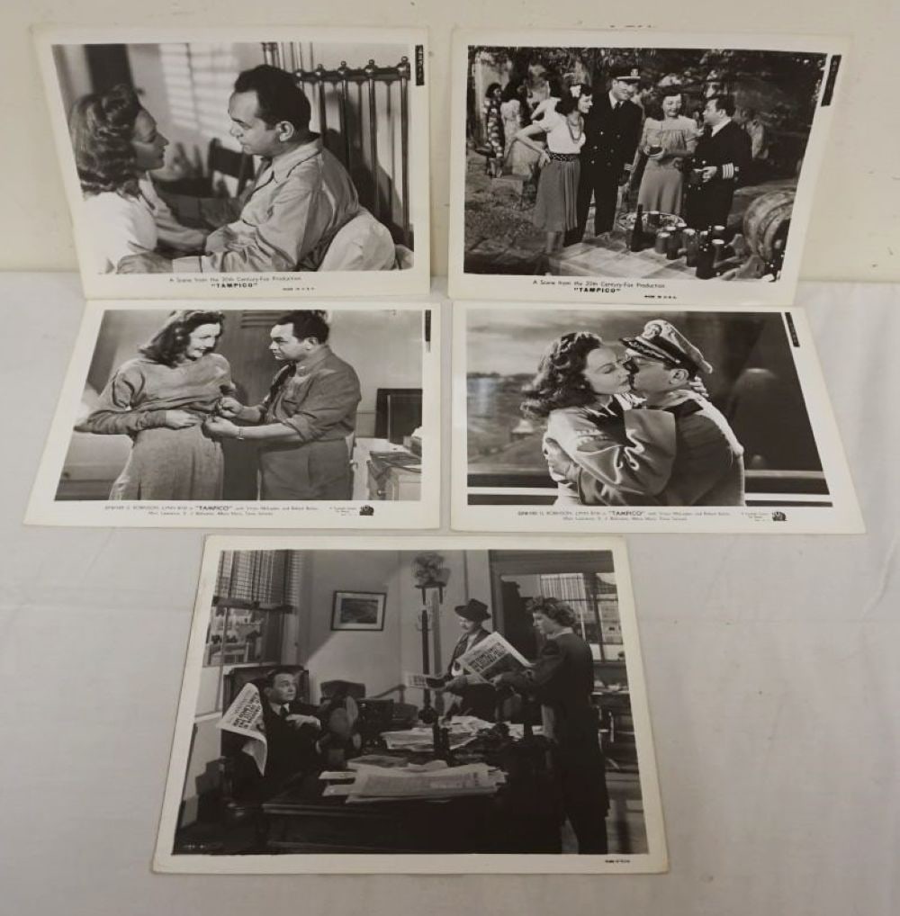 VINTAGE MOVIE STILLS/PHOTOS *TAMPICO*: VINTAGE MOVIE STILLS/PHOTOS *TAMPICO* EDWARD G ROBINSON, 20TH CENTURY FOX, 1944, LOT OF 5