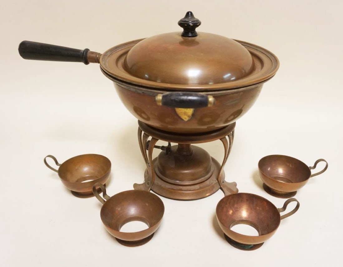 JOS HEINRICHS *WARMING DISH* & 4 CUP HOLDERS (1 of 5)