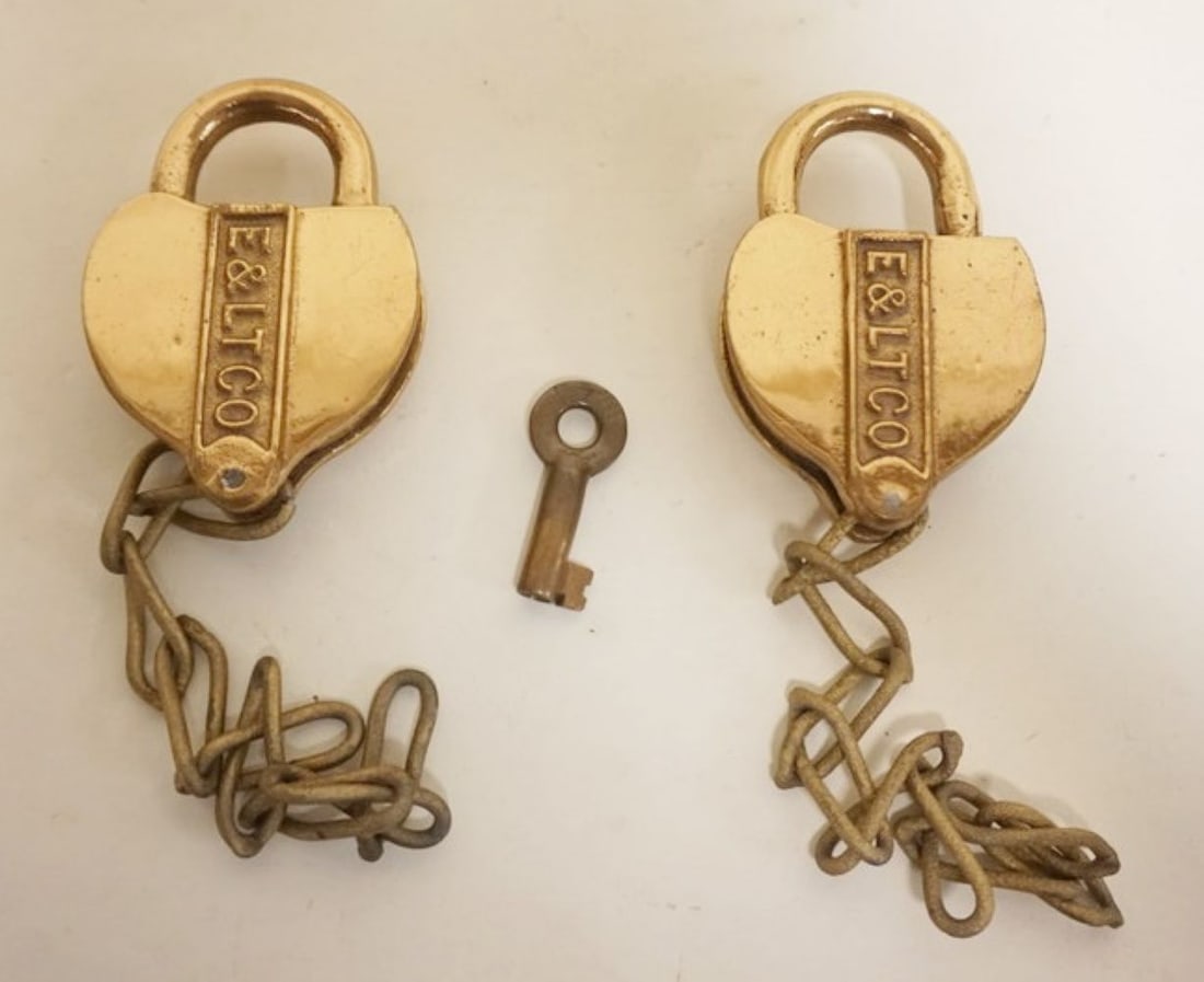 BRASS RAILROAD LOCKS (1 of 5)