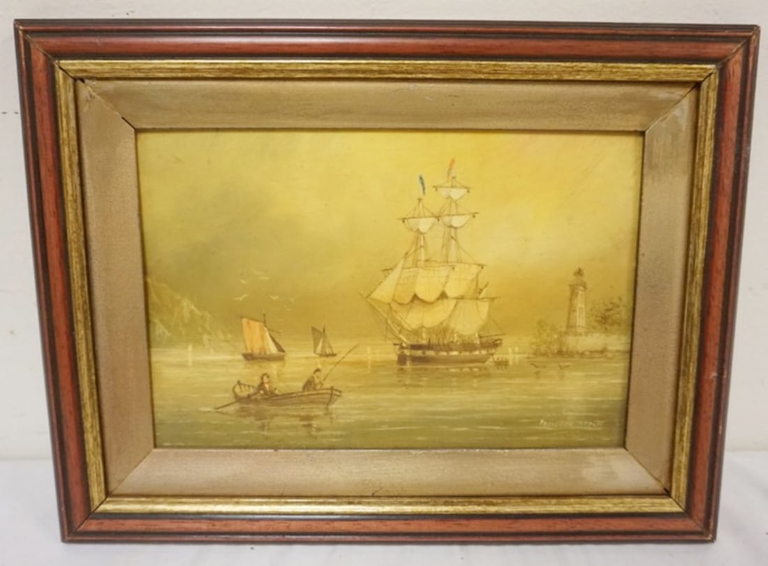 FREDRICK TORDOOFF OIL ON BOARD: OIL PAINTING ON BOARD, FREDERICK TORDOFF, *THE LIGHT HOUSE WEST POINT ON THE HUDSON*, APPROXIMATELY 10 IN X 14 IN OVERALL