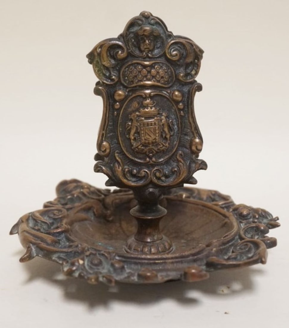 VICTORIAN BRASS MATCH HOLDER BERNARD AND FRANK (1 of 4)