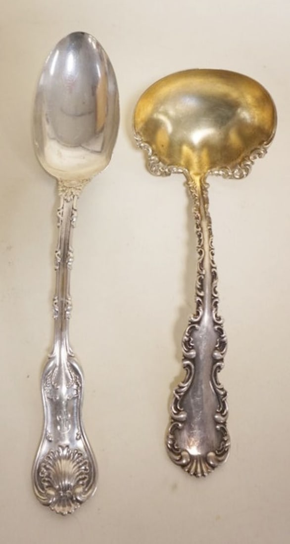 STERLING SILVER SPOON AND LADLE (1 of 2)