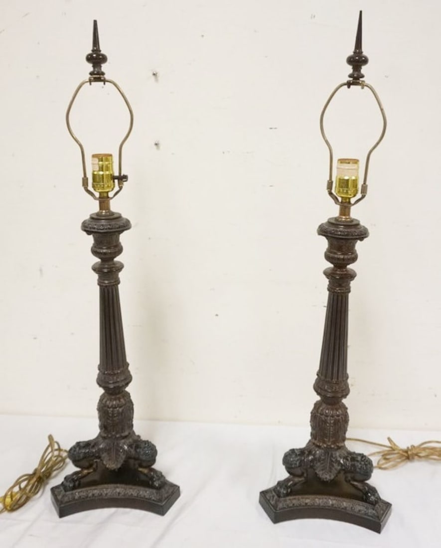 ORNATE CAST METAL TABLE LAMPS (1 of 3)