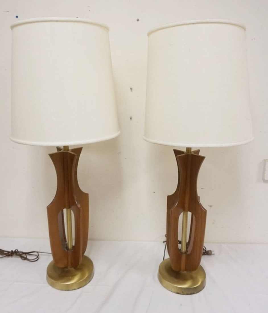 WALNUT MID CENTURY MODERN LAMPS (1 of 3)