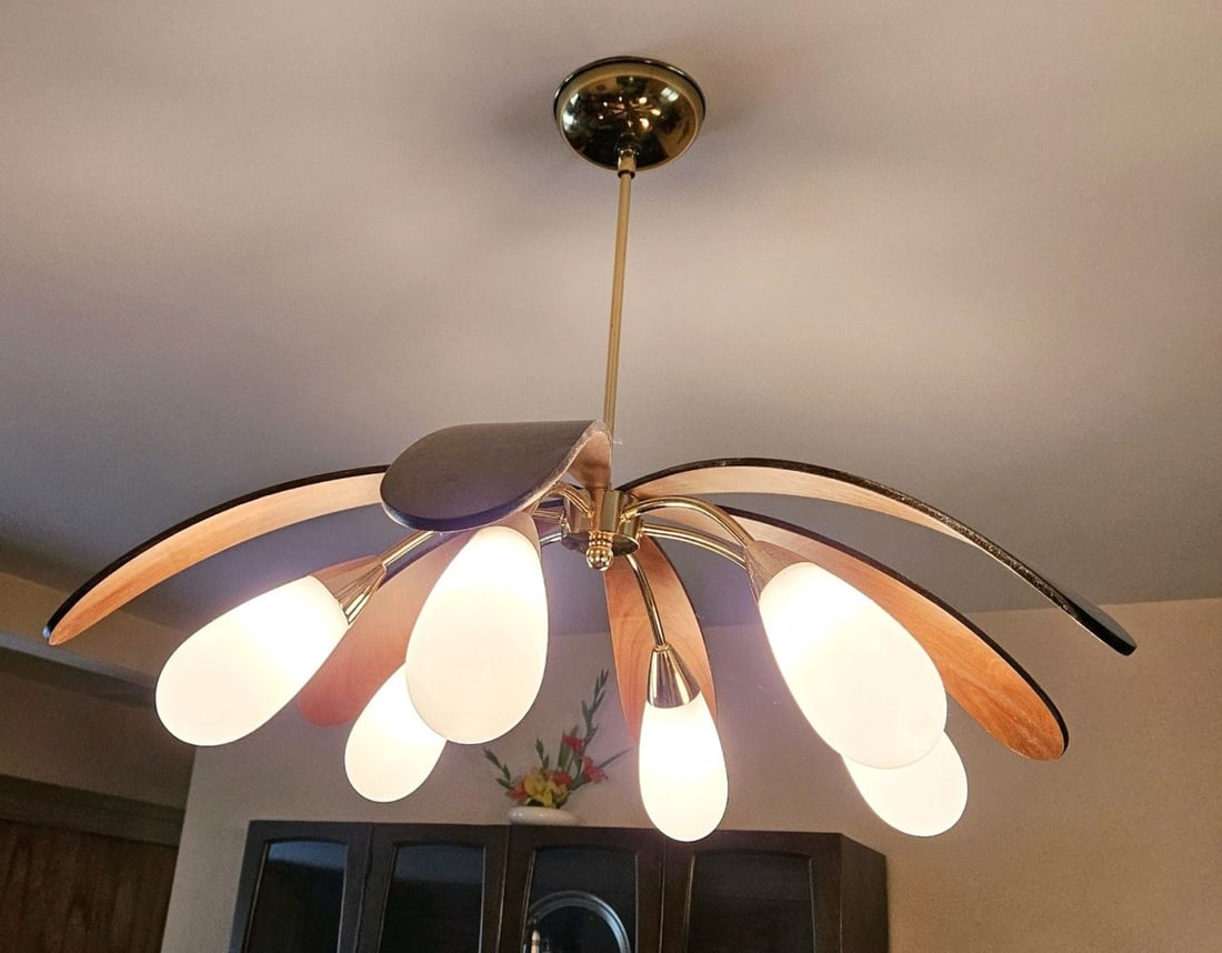 UNUSUAL MID CENTURY MODERN HANGING LIGHT (1 of 4)