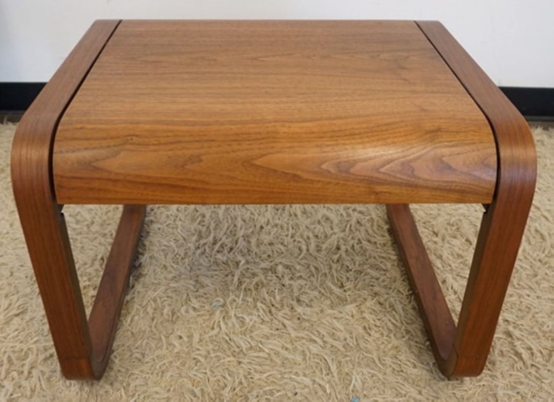 MCM WALNUT BENTWOOD LAMP END TABLE (1 of 3)