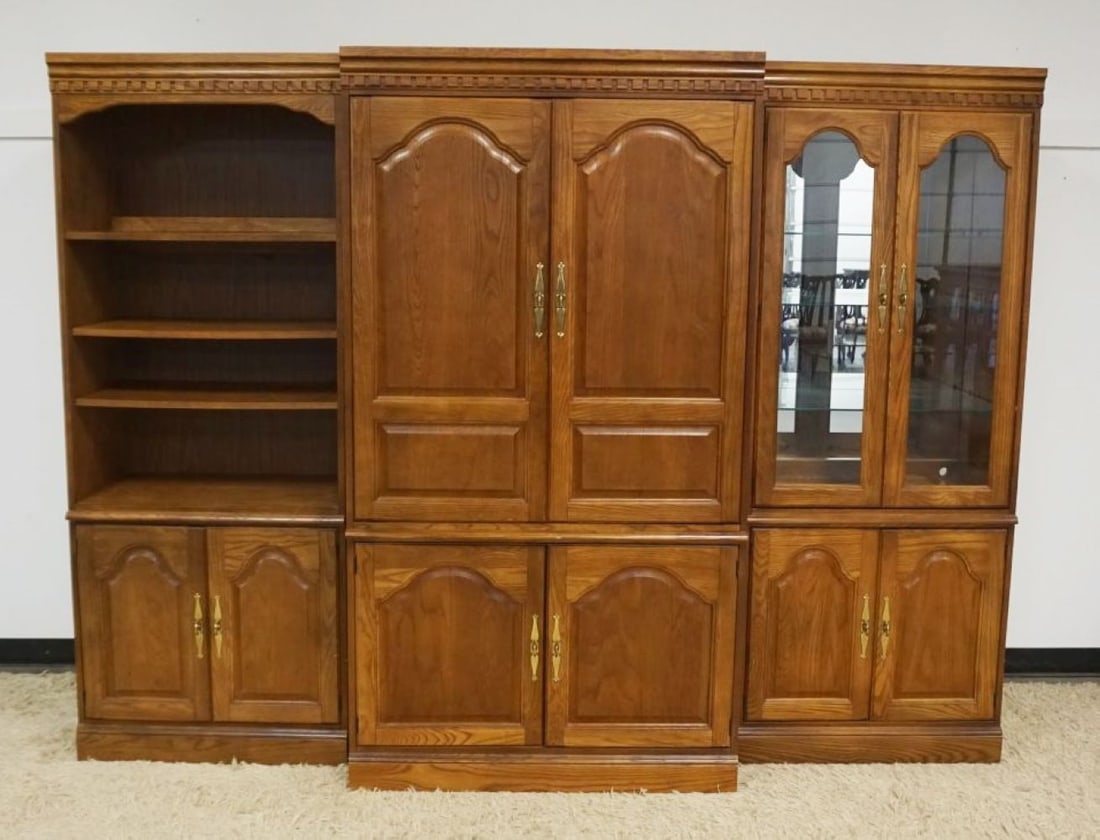 BASSETT CONTEMPORARY OAK WALL UNIT (1 of 3)