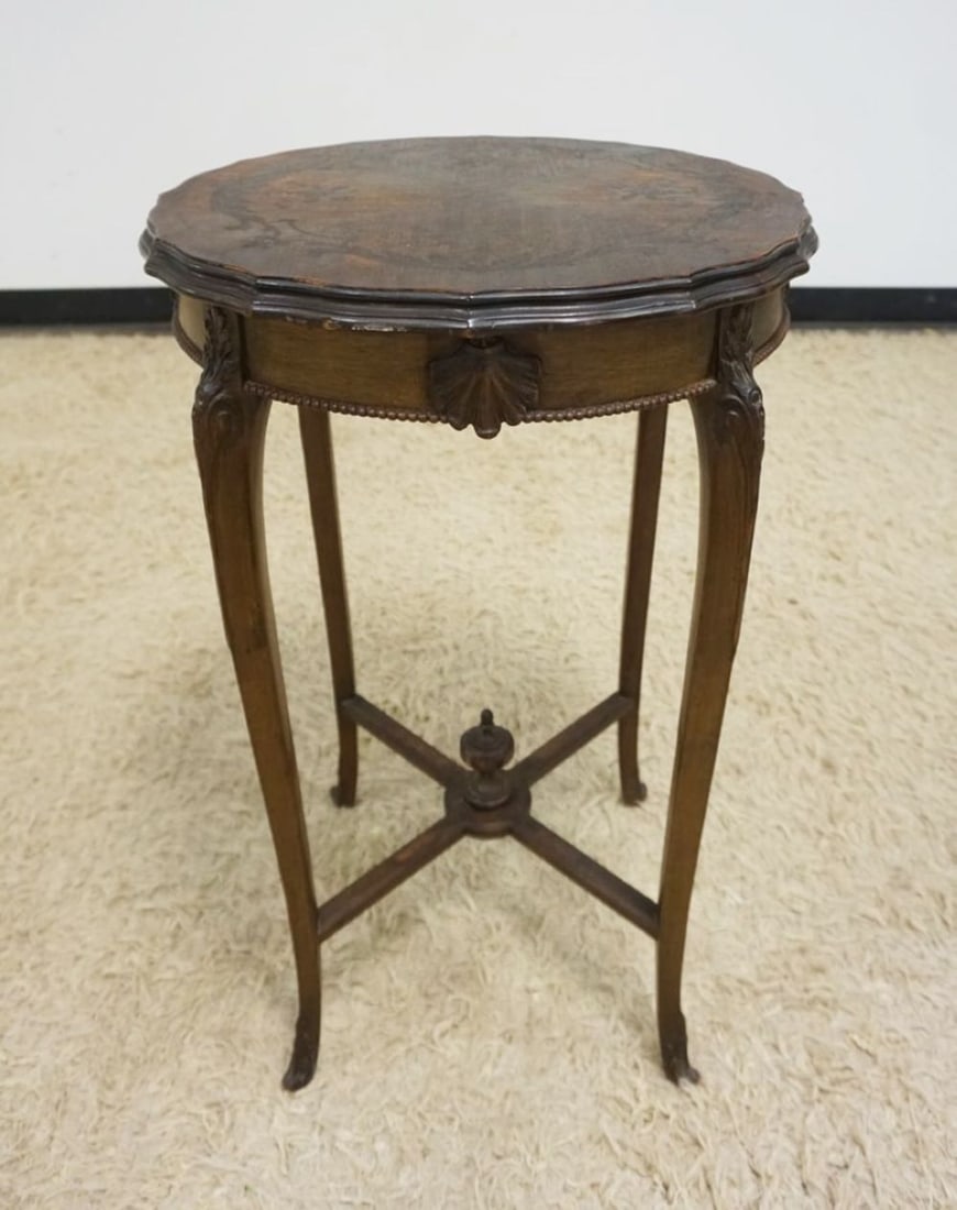 CARVED WALNUT OCCASIONAL TABLE (1 of 3)