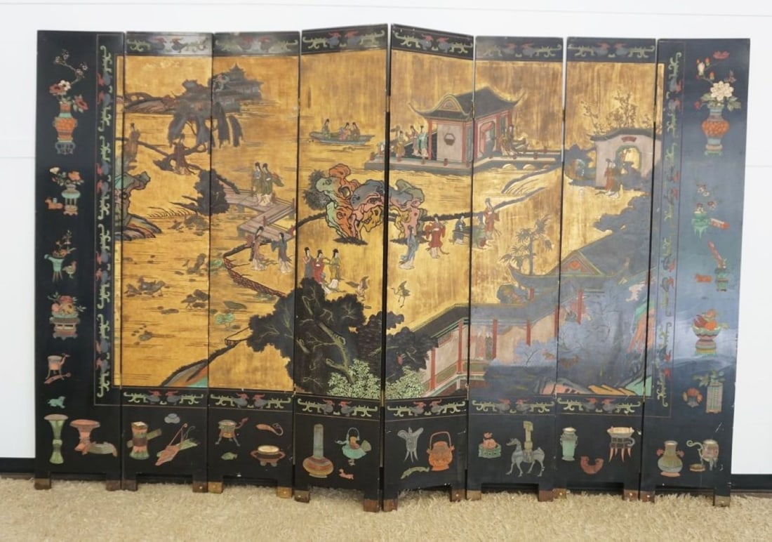ASIAN LACQUERED FOLDING SCREEN (1 of 10)