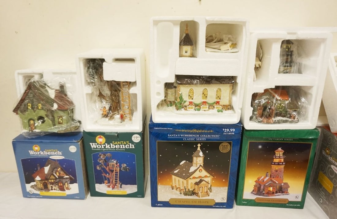 GROUP OF 4 PORCELAIN SANTAS WORKBENCH (1 of 3)