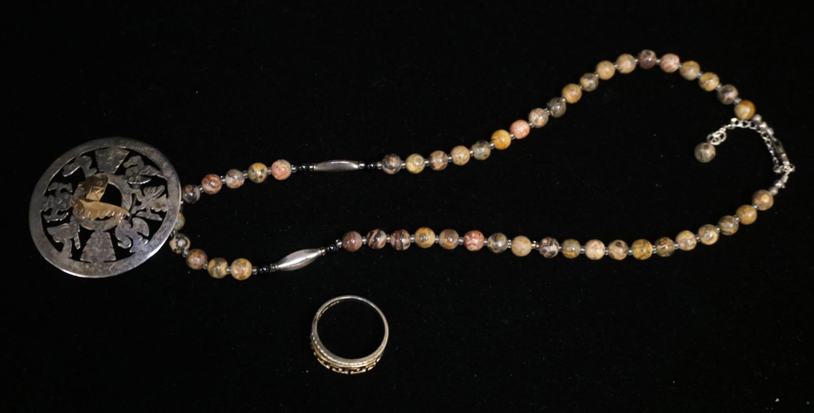 TWO PIECES STERLING W/ GOLD ACCENTS JEWELRY (1 of 5)