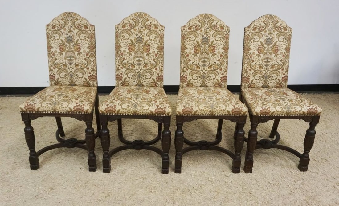 SET OF 4 UPHOLSTERED SIDE CHAIRS (1 of 6)