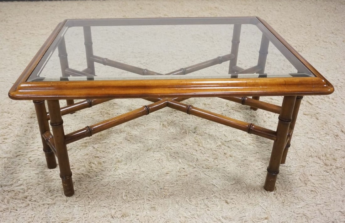 JOHN WIDDICOMB FAUX BAMBOO COFFEE/COCKTAIL TABLE (1 of 4)