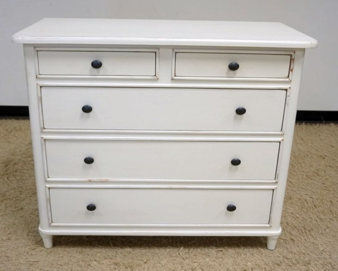 5 DRAWER DISTRESSED PAINT DECORATED CHEST (1 of 4)