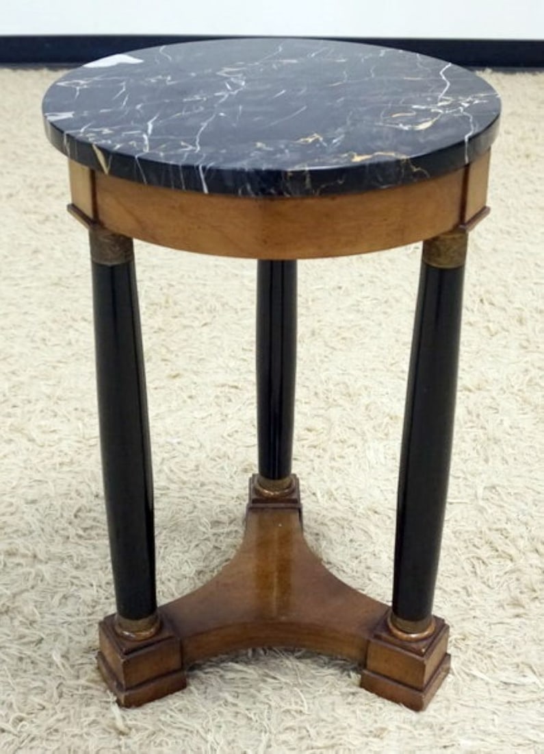ROUND 3 COLUMN MARBLE TOP STAND (1 of 3)
