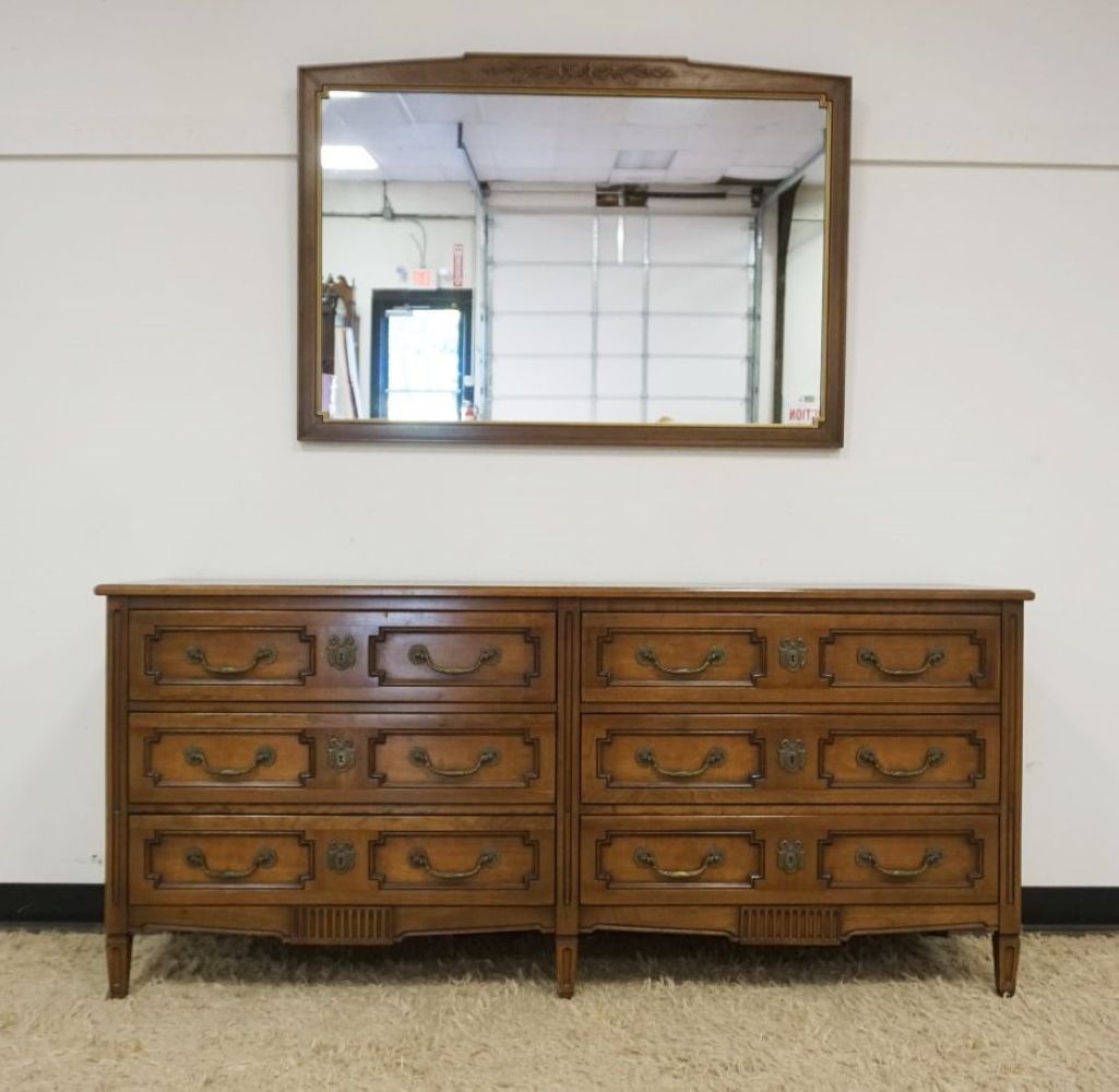 HENREDON CHERRY 6 DRAWER LOW CHEST (1 of 5)