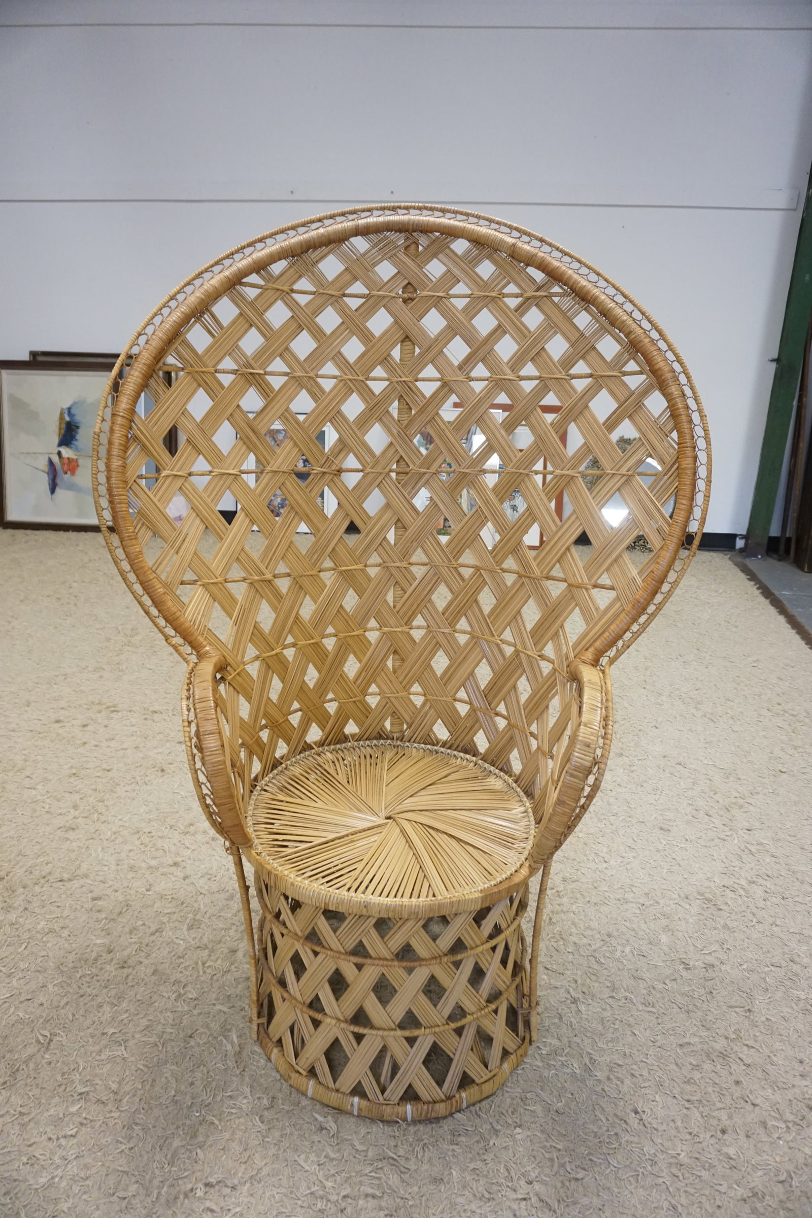 VINTAGE WOVEN PEACOCK CHAIR: VINTAGE WOVEN PEACOCK CHAIR