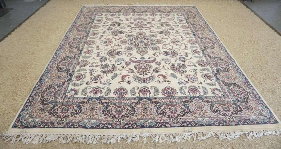 ROOM SIZE PERSIAN WOOL RUG: ROOM SIZE PERSIAN WOOL RUG, APPROXIMATELY 9 FT X 10 FT