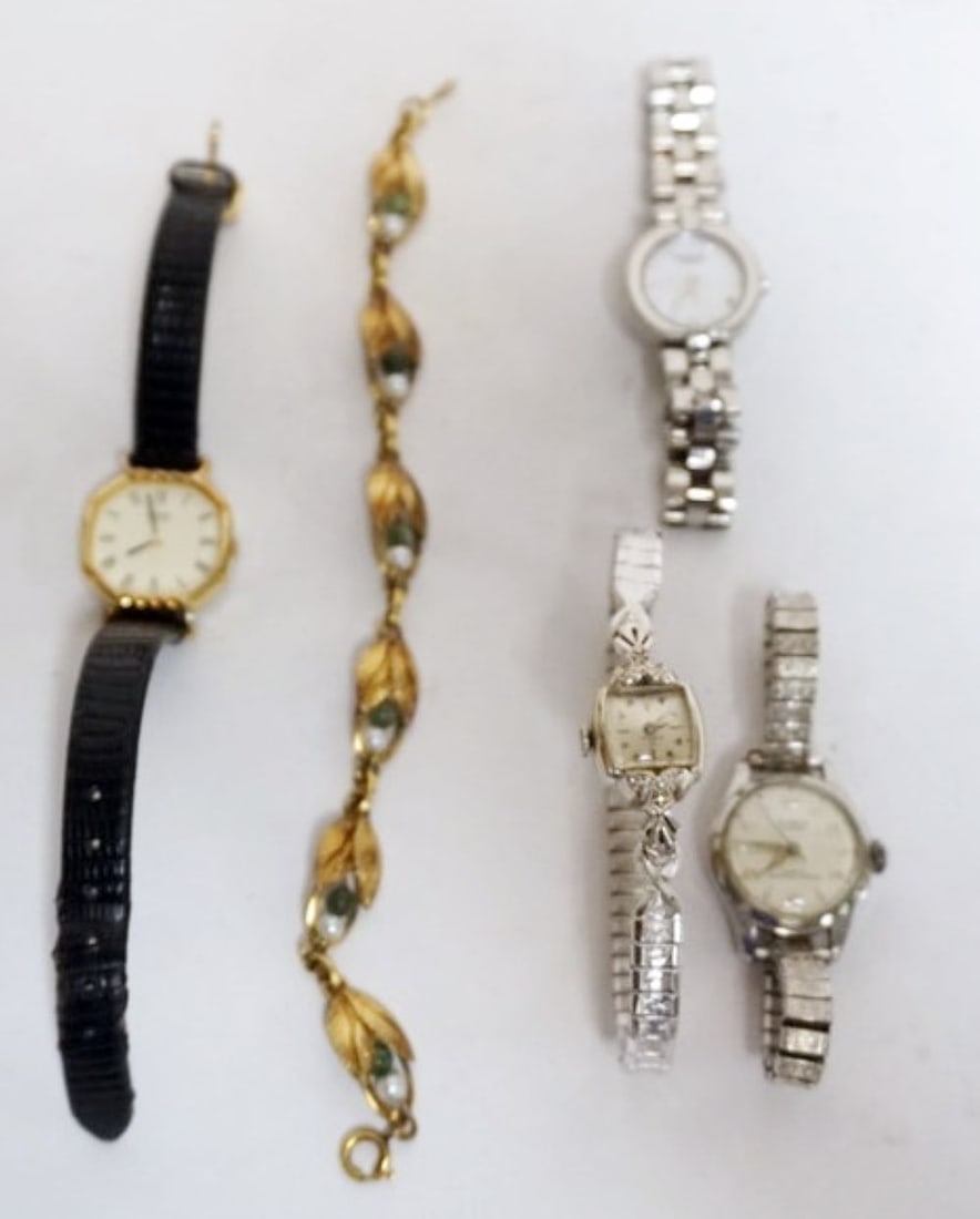 ASSORTED LADIES WATCHES: ASSORTED LADIES WATCHES AND BRACELET INCLUDING SEIKO, ONEDIA, ALBEN, RAYMOND WEIL