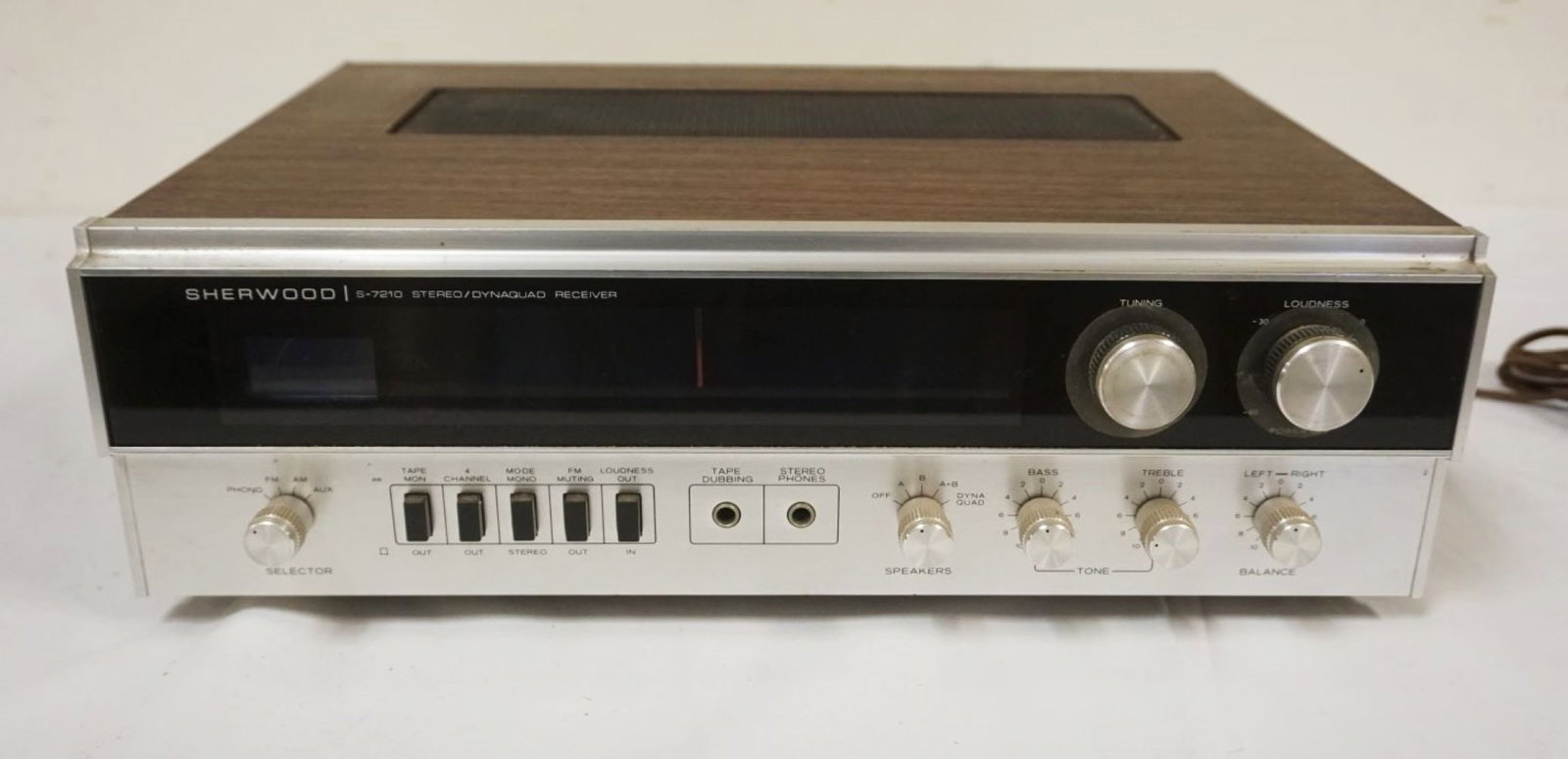 SHERWOOD S-7210 STEREO RECEIVER: SHERWOOD S-7210 STEREO RECEIVER, APPROXIMATELY 12 1/2 IN X 13 IN X 6 IN HIGH