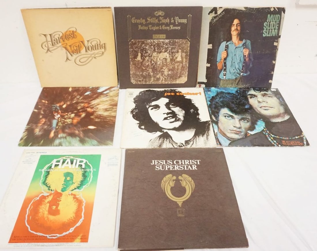 GROUP OF VINTAGE VINYL RECORDS: GROUP OF VINTAGE VINYL RECORDS, NEIL YOUNG, CSN, AL KOOPER, MIKE BLOOMFIELD,CCR, JOE CROCKER, ETC