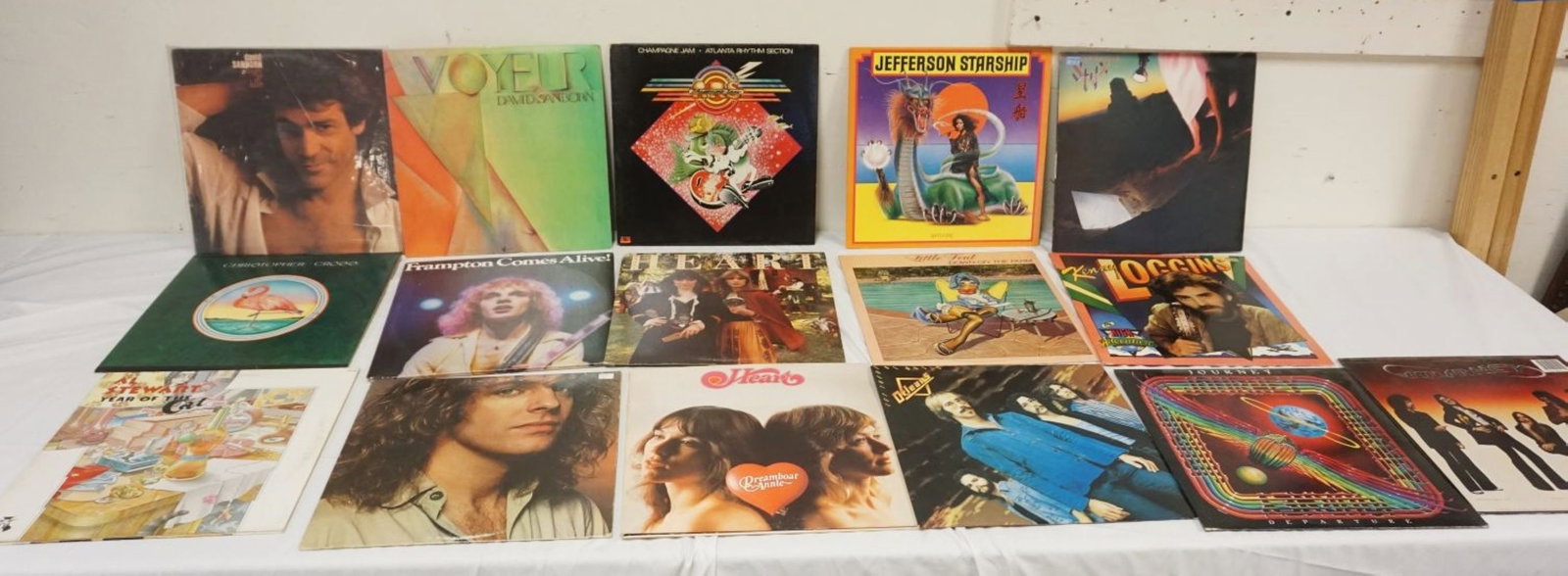GROUP OF VINTAGE VINYL RECORDS: GROUP OF VINTAGE VINYL RECORDS, JOURNEY, LITTLE FEAT, STYX, JEFFERSON STARSHIP, HEART, PETER FRAMPTON, DAVID SANDBORN, ATLANTA RHYTHM SCETION, ETC
