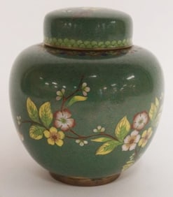 CLOISONNE ENAMELED COVERED URN