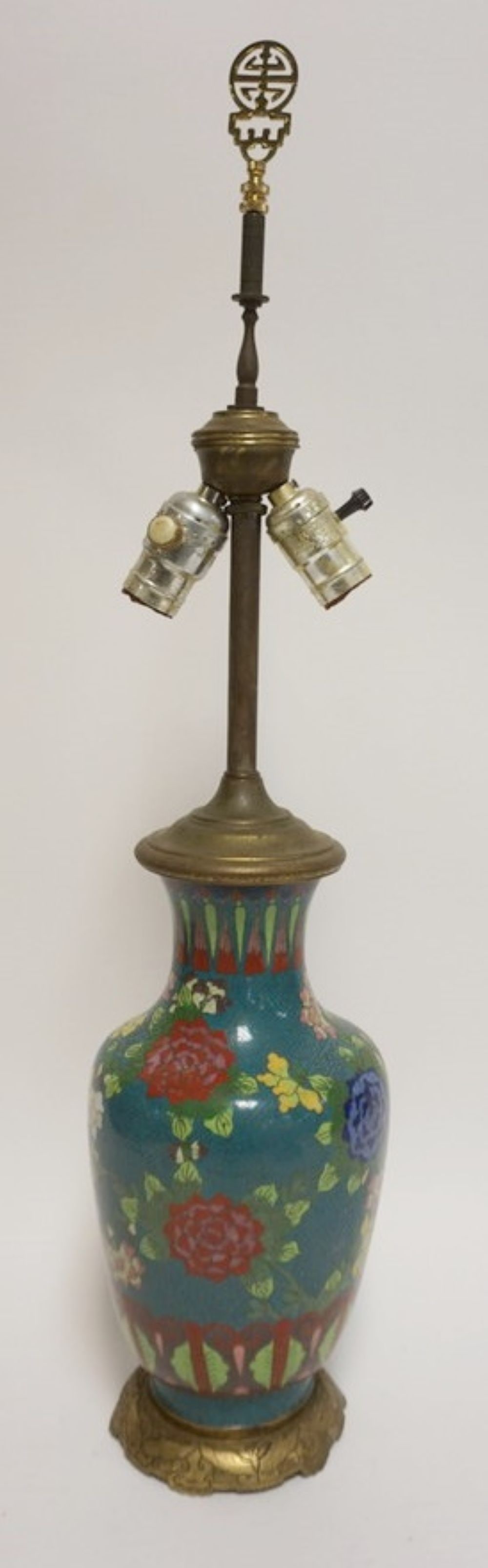 CLOISONNE ENAMELED TABLE LAMP (1 of 4)